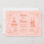 Save The Date Peinture à main Mariage d'art contemporain (Devant)