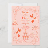 Save The Date Peinture à main Mariage d'art contemporain (Devant)