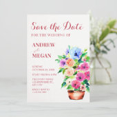 Save The Date Peinture de pot floral (Debout devant)
