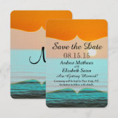 Save The Date Peinture du lever de soleil sur la plage avec un c (Devant / Derrière)