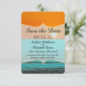 Save The Date Peinture du lever de soleil sur la plage avec un c (Debout devant)