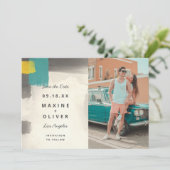 Save The Date Peinture moderne Pastel Mariage (Debout devant)