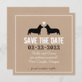 Save The Date Pembroke Welsh Corgis Mariage Enregistrer la date (Devant / Derrière)