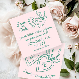 Save The Date Pendentif Coeur Fantaisiste Doodle Esquisse Modern