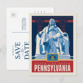 Save the date | Pennsylvania Uitnodiging Briefkaart (Voorkant / Achterkant)