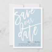 SAVE THE DATE penseel geletterd script eend ei bla Kaart (Voorkant)