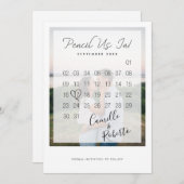 Save The Date Pensez-Nous Dans Calendrier Moderne Minimale Coupl (Devant / Derrière)