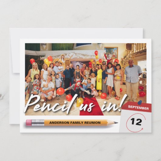 Save The Date Pensez-Nous En Famille Unique Photo Réunion (Devant)