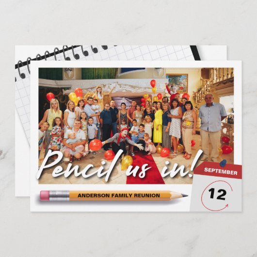 Save The Date Pensez-Nous En Famille Unique Photo Réunion (Devant / Derrière)