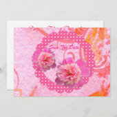 Save The Date Peonies Enregistrer La Date (Devant / Derrière)