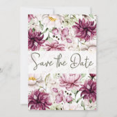 Save The Date Peonies Rose Bourgogne Floral Enregistrer La Date (Devant)