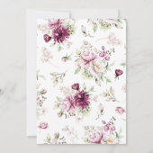 Save The Date Peonies Rose Bourgogne Image Florale Enregistrer L (Dos)