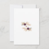 Save The Date Peonies violettes Orchidée blanche Pampas Mariage  (Dos)