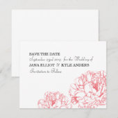 Save The Date Peony Enregistrer la date (Devant / Derrière)