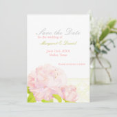 Save The Date Peony Rose Faux Mariage Dentelle Enregistrer La Da (Debout devant)