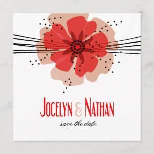 Save The Date Pepper Poppies Enregistrer la date rouge