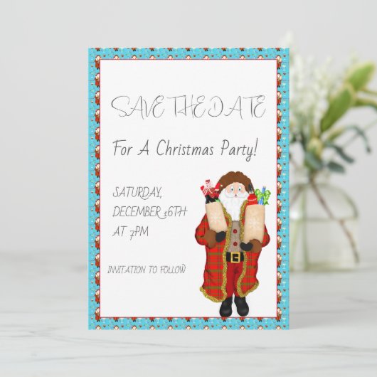 Save The Date Père Noël Apporte Noël Liquor (Debout devant)