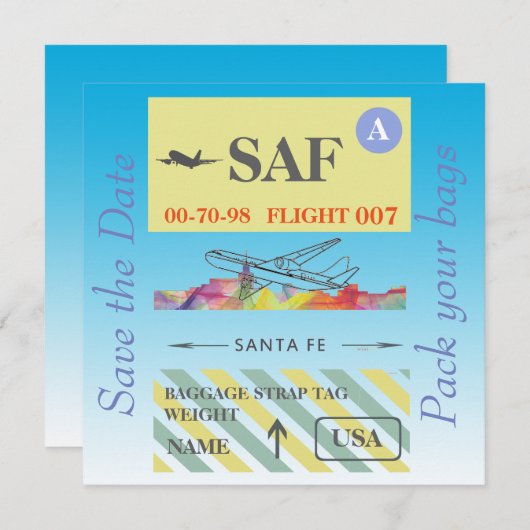 SAVE THE DATE PÈRE NOËL FE, NOUVEAU MEXIQUE SKYLINE WB1 - (Devant / Derrière)