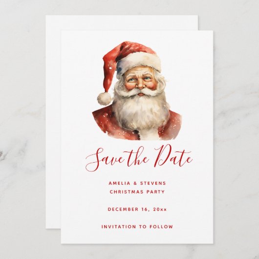 Save The Date Père Noël rétro (Devant / Derrière)