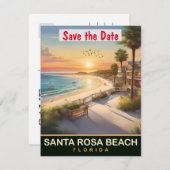 Save The Date Père Noël Rosa Beach, Floride (Devant / Derrière)