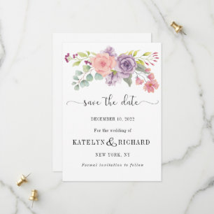 Save The Date Perfect pastels stylisés floraux Enregistrer la ca