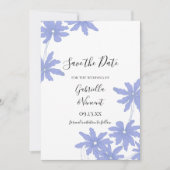Save The Date Périwinkle Blue Daisies Wedding Enregistrer la dat (Devant)