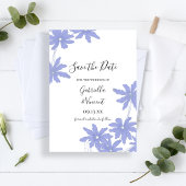 Save The Date Périwinkle Blue Daisies Wedding Enregistrer la dat