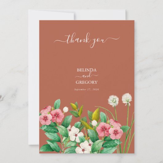 Save The Date Périwinkle Burnt Orange Terracotta Mariage (Devant)