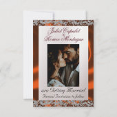 Save The Date Perle élégante, ruban de cuivre et étincelle (Dos)