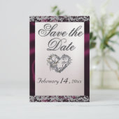 Save The Date Perle Élégante, Ruban Pourpre & Étincelle (Debout devant)