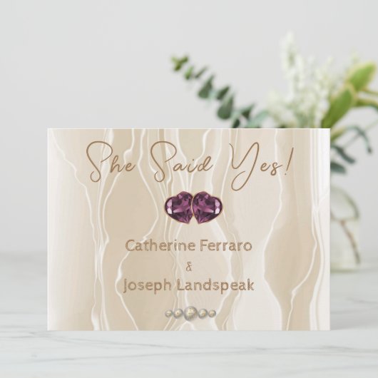 Save The Date Perles blanches de Soie & Crème Pailletée Enregist (Debout devant)