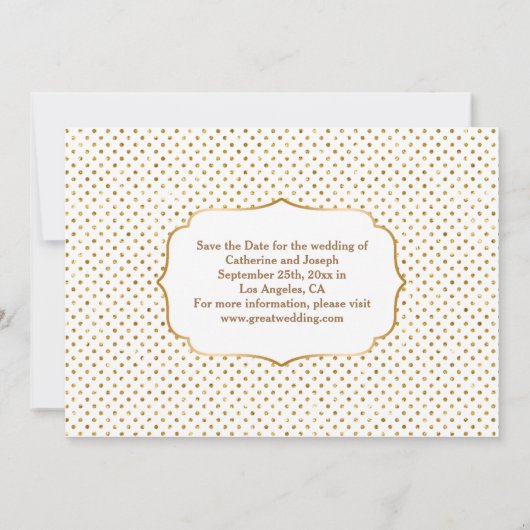 Save The Date Perles blanches de Soie & Crème Pailletée Enregist (Dos)