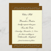 Save The Date Perles élégantes sur ivoire Enregistrer la date (Devant / Derrière)