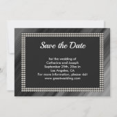 Save The Date Perles Noires & Blanches Rétro Chic (Dos)