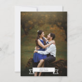 Save The Date Perles noires et blanches rétro avec photo (Dos)