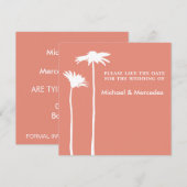 Save The Date Persimmon Daisy Blooms Enregistrer la date Invitat (Devant / Derrière)