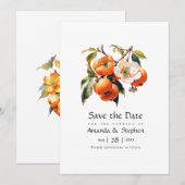 Save The Date Persimmon Floral Mariage (Devant / Derrière)
