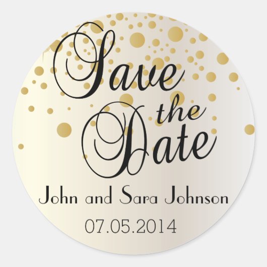 Save the date | personaliseren ronde sticker (Voorkant)