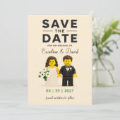 Save The Date Personnages de blocs de construction de briques de (Debout devant)