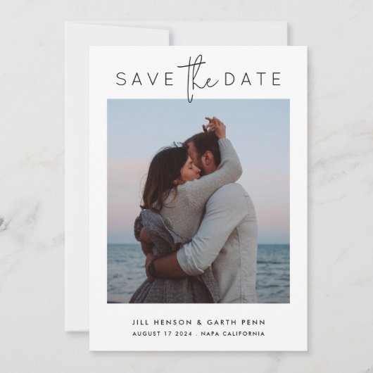 Save The Date Personnalisable Moderne Multi Photo Qr Code (Devant)