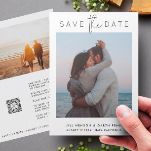 Save The Date Personnalisable Moderne Multi Photo Qr Code