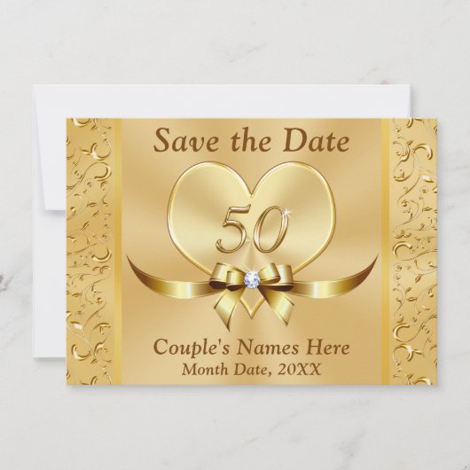 Save The Date Personnalisé 50e anniversaire Enregistrer les cart (Devant)