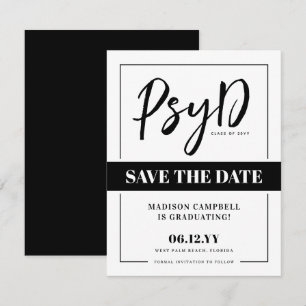 Save The Date Personnalisé Elegant PsyD Docteur en Psychologie