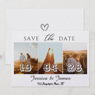 Save The Date Personnaliser la photo Date d'enregistrement perso