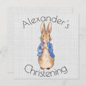 Save The Date Personnaliser Pierre le lapin Christening (Devant / Derrière)