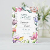 Save The Date Personnalisez Belle Florale Exprimée (Debout devant)