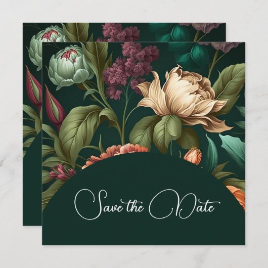 Save The Date Pétales De Fleurs Enregistrer La Date (Devant / Derrière)