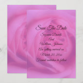 Save The Date Pétales rose rose Mariage floral (Devant / Derrière)