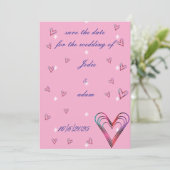 Save The Date petit coeur coloré mignon (Debout devant)