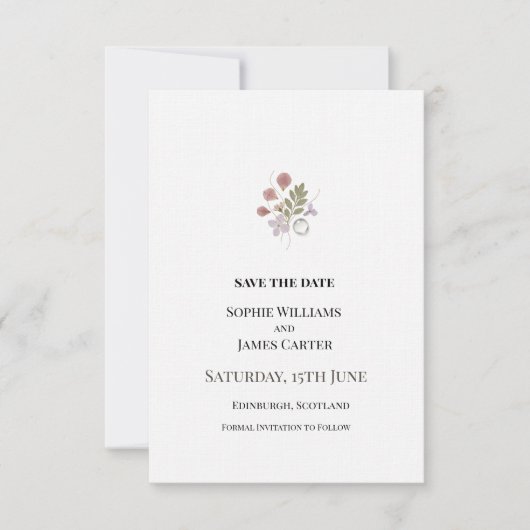 Save The Date Petit Mariage Floral (Devant)